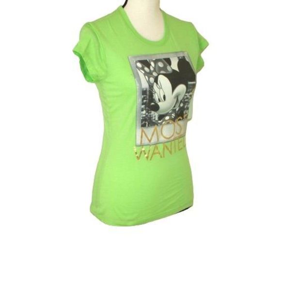 Minnie Mouse Most Wanted Lime Green Tee NEW - Picture 3 of 6